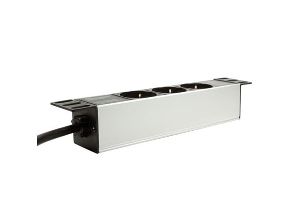 LogiLink PDU3B01, 1U, Polypropylen (PP), Svart, 3 AC-utgångar, 1,8 m, H05VV-F