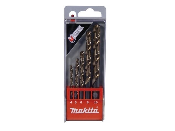 Makita M-Force - Borrsats - för trä, metall, murverk - spiralborr - 5 delar - 5 mm, 6 mm, 8 mm, 10 mm, 4 mm