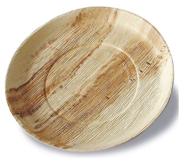 Fad Ø24 cm Bionedbrydelig Palmeblad,4 ps x 25 stk/krt