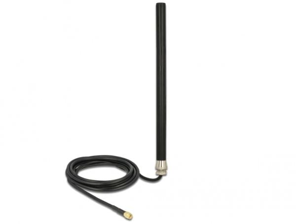 Delock - Antenne - stang - mobiltelefon, Wi-Fi, Bluetooth - 3 dBi - rundtstrålende - utendørs, kan monteres på vegg