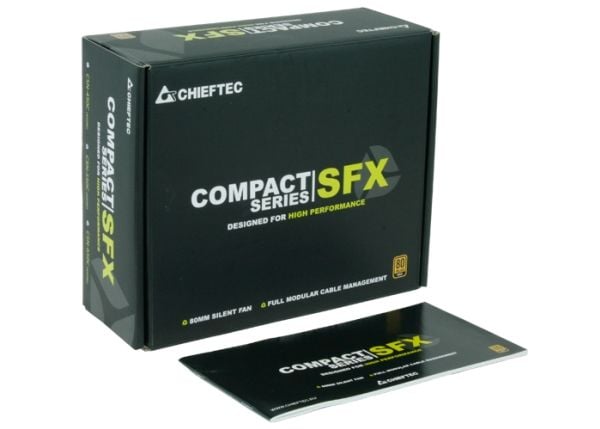 Chieftec Compact Series CSN-650C - Strømforsyning (intern) - ATX12V 2.3/ SFX12V - 80 PLUS Gold - AC 100-240V - 650 Watt - aktiv PFC - svart
