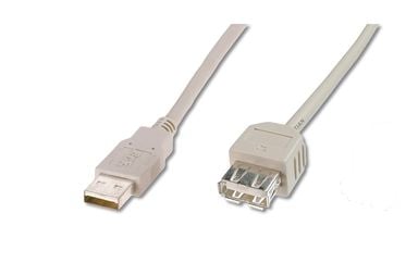 ASSMANN - USB forlængerkabel - USB (han) til USB (hun) - USB 2.0 - 1.8 m - formet - beige