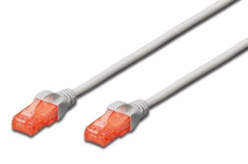DIGITUS Professional - Koblingskabel - RJ-45 (hann) til RJ-45 (hann) - UTP - CAT 6 - IEEE 802.3 - halogenfri, formstøpt, uten hindringer - grå