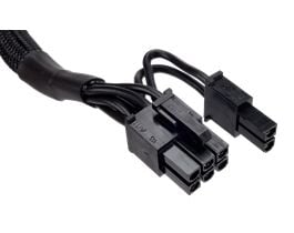 CORSAIR Sleeved (Type 4) - Virtajohto - 8-nastainen PCIe-virtajohto (6+2) (naaras) - 8-nastainen PCIe-virtajohto (6+2) (naaras) - hasp - musta