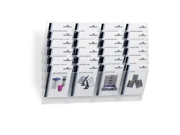 DURABLE FLEXIBOXX - Literaturholder - veggmonterbar - 6 rom - for A4 - gjennomsiktig