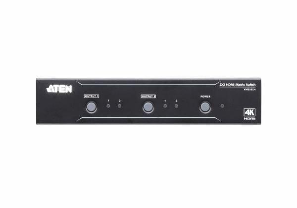 ATEN VanCryst VM0202H 2x2 4K HDMI Matrix - Video/audio switch - stasjonær, rackmonterbar