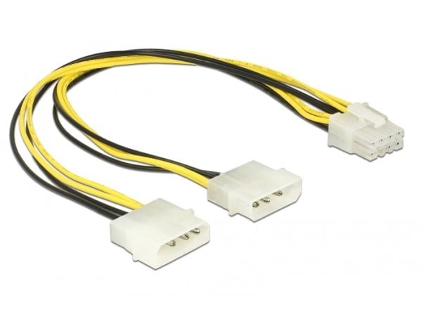 Delock - Strømkabel - 8-pins EPS12V (hann) til 4-pin intern strøm (hann) - 12 V - 30 cm