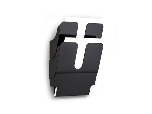 DURABLE FLEXIPLUS - Litteraturholder - veggmonterbar - 2 rom - for A4 - svart