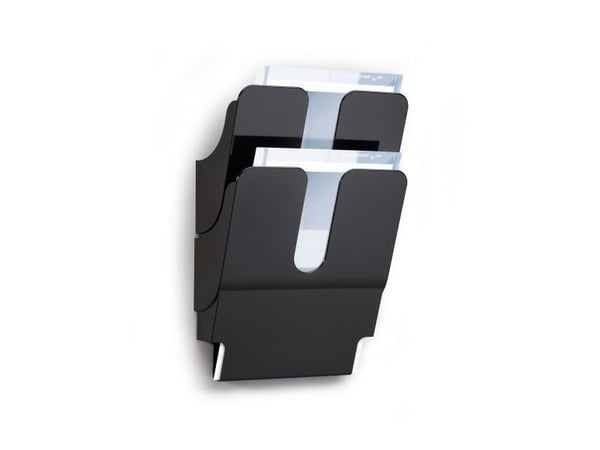 DURABLE FLEXIPLUS - Litteraturholder - veggmonterbar - 2 rom - for A4 - svart