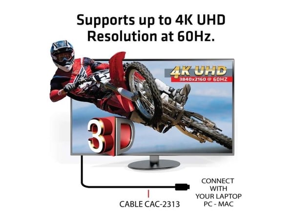 Club 3D CAC-2313 - HDMI-kaapeli med Ethernet - HDMI han til HDMI han - 10 m - RedMere Technology - 4K-tuki, aktiivinen