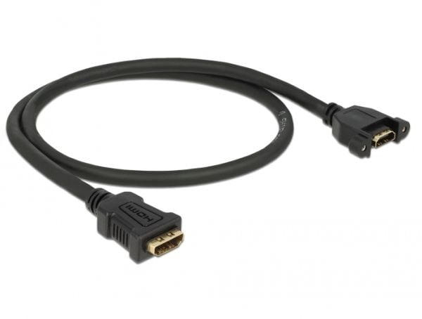 DeLOCK - HDMI med Ethernet-kabel - HDMI (W) til HDMI (W) skrubar - 50 cm - Sort - 4K-støtte (85465)
