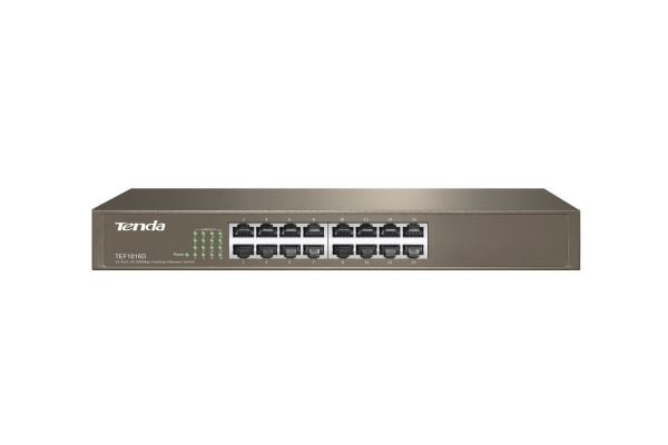 Tenda TEF1016D - Switch - 16 x 10/100 - stasjonær, rackmonterbar