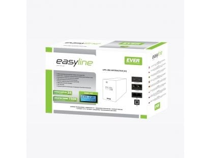EVER EASYLINE 1200AVR - UPS - AC 230 V - 600 Watt - 1200 VA - 7 Ah - USB - utgångskontakter: 4