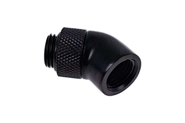 Alphacool Eiszapfen Connector Series - Vinklet armaturadapter for væskekjølesystem - mørkesvart