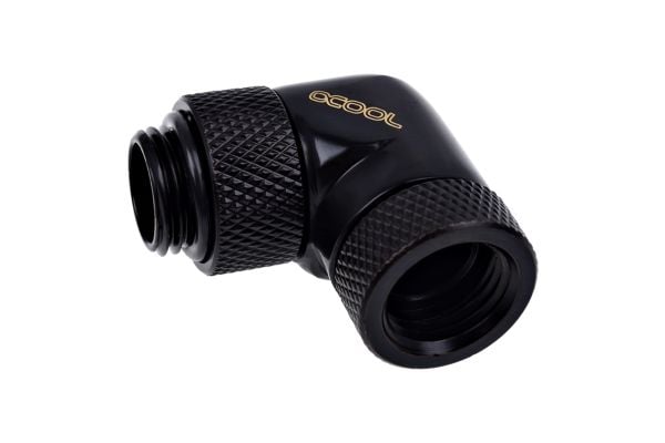Alphacool jääpuikon kulmasovitin 90° 1/4", syvämusta - 17260