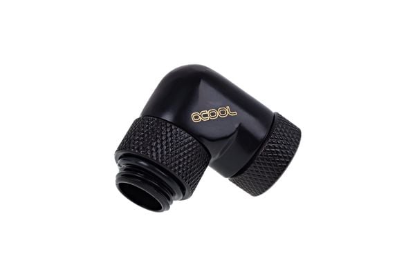 Alphacool jääpuikon kulmasovitin 90° 1/4", syvämusta - 17260
