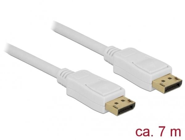 Delock - Skjermkabel - DisplayPort (hann) til DisplayPort (hann) - DisplayPort 1.2 - 7 m - hvit