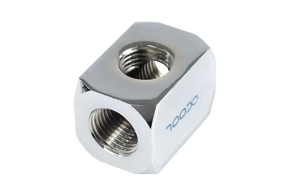 Alphacool HF-tilkoblingsklemme TEE T-stykke rund G1/4 - Krom (17029)