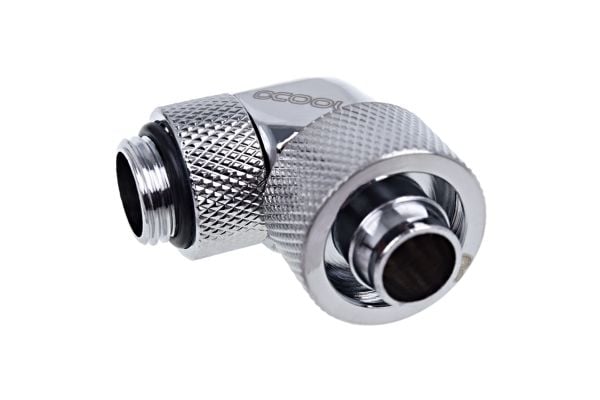 Alphacool Eiszapfen 16/10mm compression fitting 90° rotatable G1/4 - Armatur for væskekjølesystem - krom, sølvnikkel