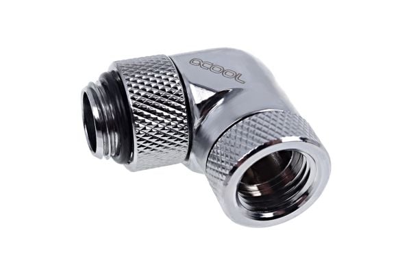 Alphacool Eiszapfen Connector Series - Vinklet armaturadapter for væskekjølesystem - sølvnikkel
