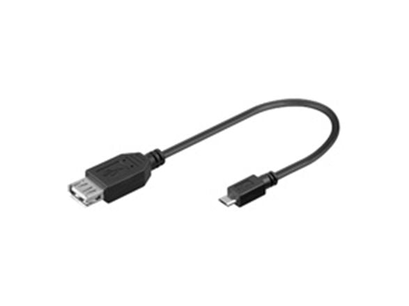 LogiLink AA0035, 0,2 m, Micro-USB B, USB A, USB 2.0, Hankjønn/hunkjønn, Sort