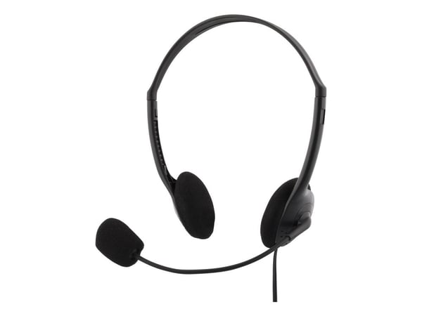 DELTACO HL-21 - Hodesett - on-ear - kablet - 3,5 mm jakk - svart