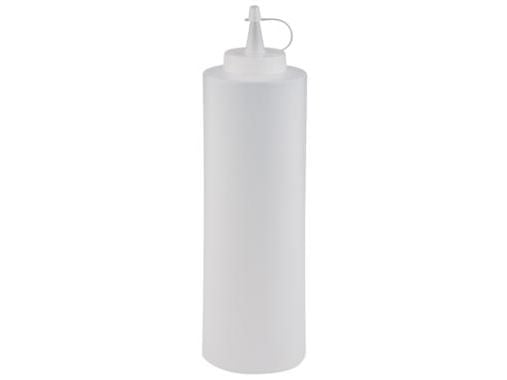 Plastflaske 700 ml Ø7x24 cm med Tud/Skruelåg Klar,stk
