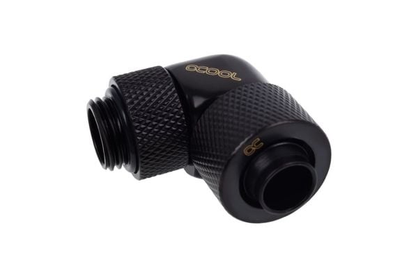 Alphacool Eiszapfen 13/10mm compression fitting 90° rotatable G1/4 - Armatur for væskekjølesystem - mørkesvart, svart matte
