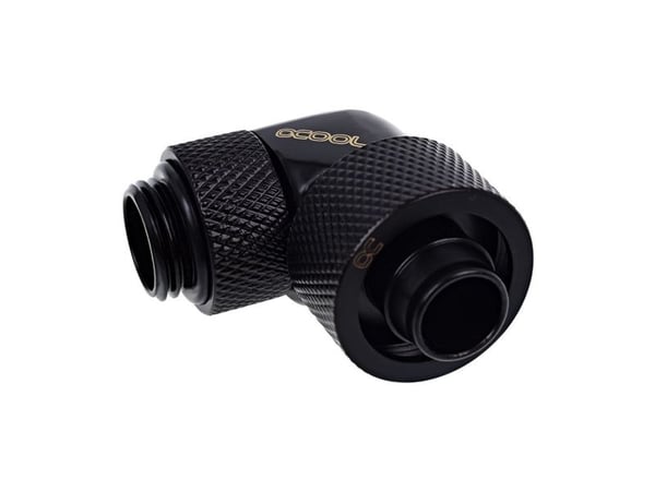 Alphacool Eiszapfen Connector Series 90° Socket 16/10mm - nestejäähdytysjärjestelmän puristuskulmainen liitin - syvämusta