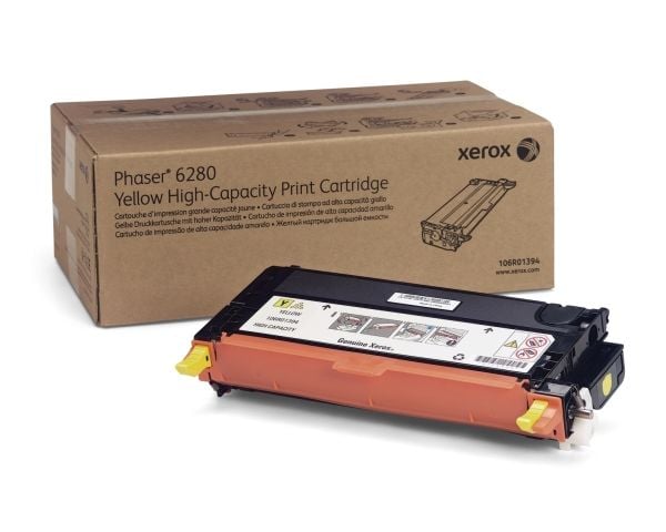 Xerox Phaser 6280 - Høykapasitets - gul - original - tonerpatron - for Phaser 6280/YN, 6280DN, 6280N