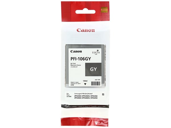 Canon PFI-106 GY - 130 ml - grå - original - blekkbeholder - for imagePROGRAF iPF6400, iPF6400SE, IPF6450