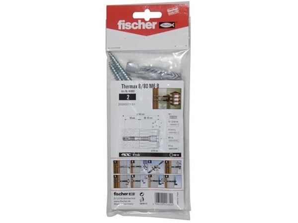 Fischer 517165, Skrue- og veggpluggsett, Murstein, Betong, Foam concrete, Metall, Sort, Sølv, 1,2 cm, 1,2 cm