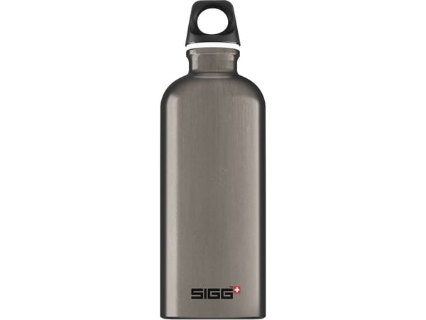SIGG Traveller Smoked Pearl, 1000 ml, Turgåing, Perle, Aluminium, Skrulokk, Sort