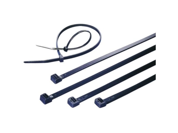 TRU COMPONENTS 1592813 TC-CVR200MW203 Kabelbinder 200 mm 2.50 mm Sort Uv-stabiliseret 100 stk