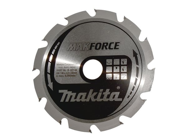 Makita MAKFORCE - Sirkelformet sagblad - for tre - 190 mm - 12 tenner