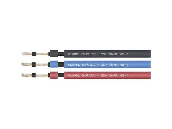HELUKABEL SOLARFLEX-X H1Z2Z2-K, Kabel för medelhög spänning, Blå, 1 x 6 mm ², 57,6 kg/km, -40 - 90 ° C, DIN VDE 0285-525-1/DIN EN 50525.1 appendix ...