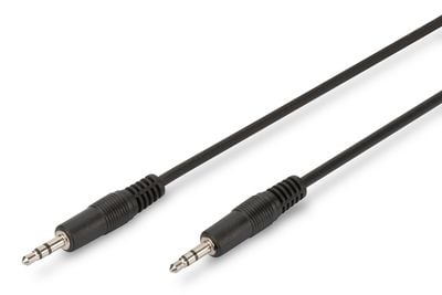 ASSMANN - Lydkabel - mini-phone stereo 3.5 mm hann til mini-phone stereo 3.5 mm hann - 2.5 m - skjermet - svart - formstøpt
