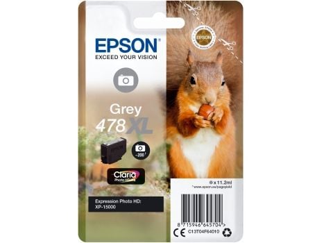 Epson 478XL - 11.2 ml - høykapasitets - grå - original - blekkpatron - for Expression Home HD XP-15000