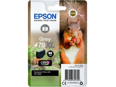 Epson 478XL - 11.2 ml - høykapasitets - grå - original - blekkpatron - for Expression Home HD XP-15000