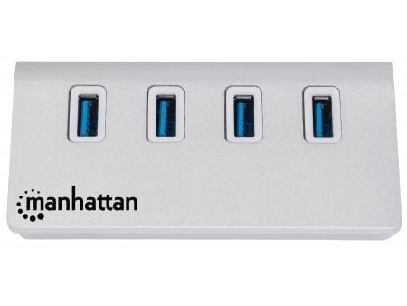 Manhattan 163767, USB 3.2 Gen 1 (3.1 Gen 1) Type-A, USB 3.2 Gen 1 (3.1 Gen 1) Type-A, 5000 Mbit/s, Aluminium, Hvit, Aluminium, 0,3 m