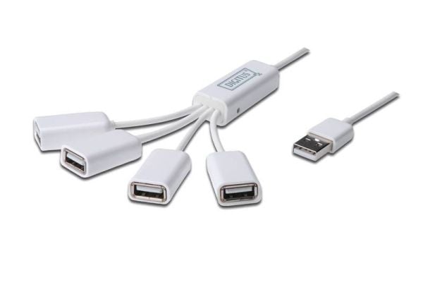 DIGITUS DA-70216 Slim Spider USB-hub - Hub - 4 x USB 2.0 - stasjonær