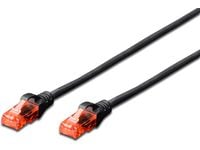 DIGITUS Professional - Koblingskabel - RJ-45 (hann) til RJ-45 (hann) - UTP - CAT 6e - halogenfri, formstøpt, uten hindringer - svart