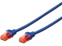 DIGITUS Professional - Koblingskabel - RJ-45 (hann) til RJ-45 (hann) - 3 m - UTP - CAT 6e - med støvel, halogenfri, formstøpt, uten hindringer - blå
