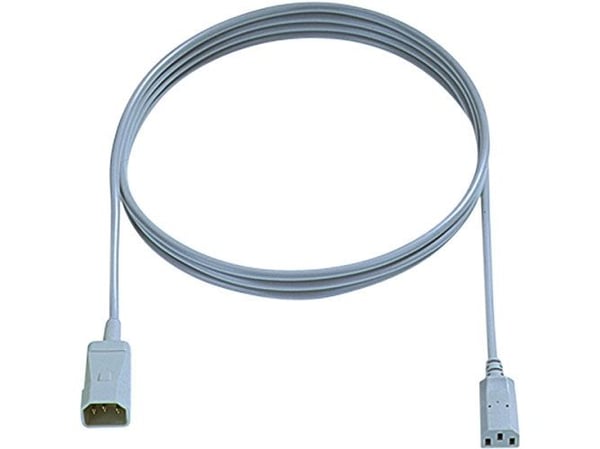 Bachmann H05VV-F 3G 1,00 mm² - Jatkojohto sähköjohdolle - IEC 60320 C14 - IEC 60320 C13 - 250 V - 10 A - 2 m - pyöreä - harmaa