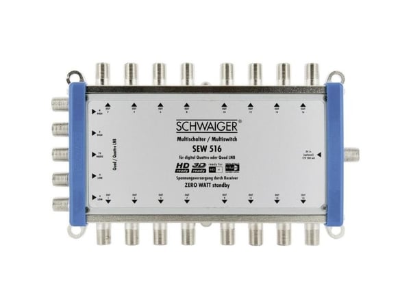 Schwaiger SEW516 531, 5 lähtöä, 16 tuloa, 950 - 2150 MHz, 5 - 790 MHz, F, 14V, 18V