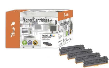Peach Combi-Pack PT642 - 4-pack - svart, gul, cyan, magenta - kompatibel - boks - gjenfabrikert - tonerpatron (alternativ for: Canon CRG-731BK, Can...