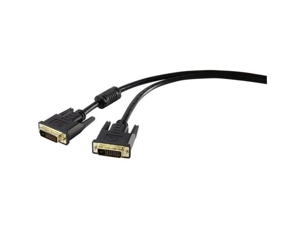 Renkforce RF-4212195, 1,8 m, DVI, DVI, Hankjønn, Hankjønn, Svart