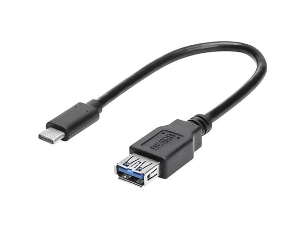 Renkforce RF-4455819, 0,15 m, USB C, USB A, USB 3.2 Gen 1 (3.1 Gen 1), 5000 Mbit/s, Sort