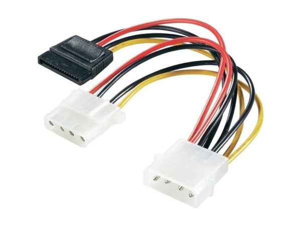 Renkforce RF-2926428, 2 x 4-pin PWM, SATA 15-pinninen, 0,15 m, Uros, Uros, Suora
