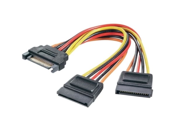 Renkforce Strøm Y-sovitin [1x SATA-strømstik - 2x SATA-strømtilslutning] 15.00 cm Sort, Rød, Gul